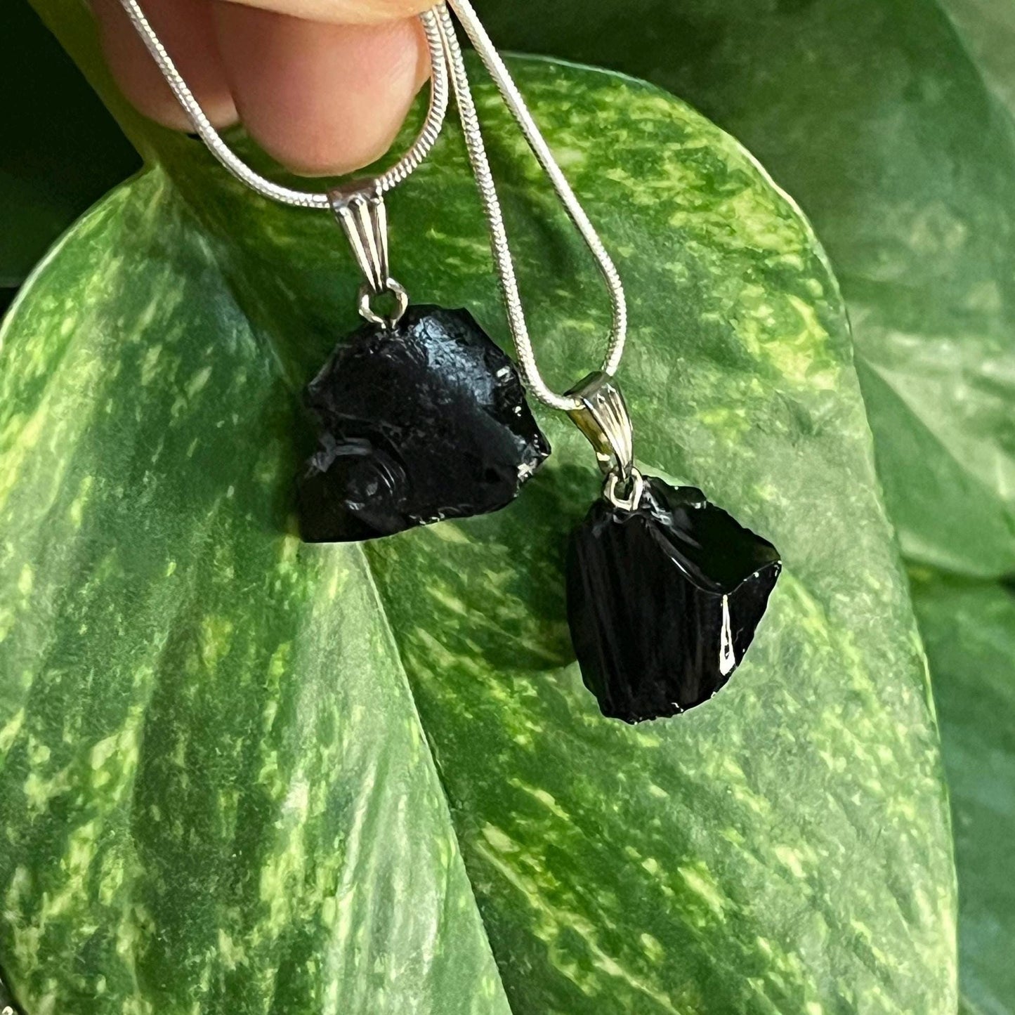 Obsidian Necklace - 925 Sterling Silver Necklace