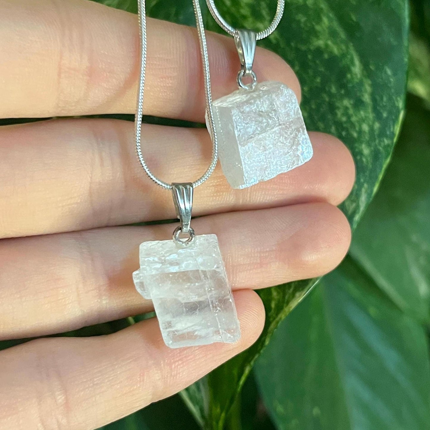 White Calcite 925 Sterling Silver Necklace