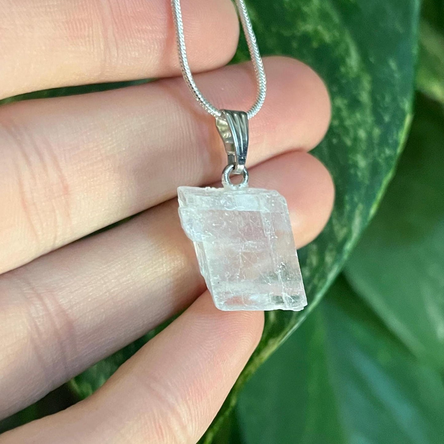 White Calcite 925 Sterling Silver Necklace