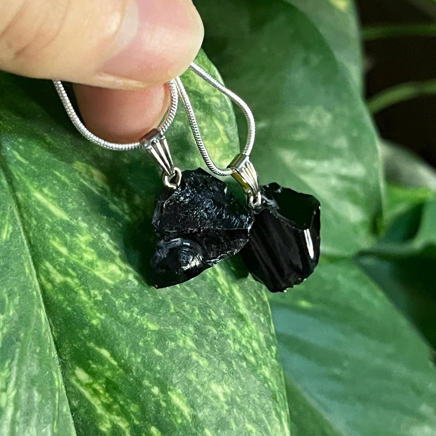 Obsidian Necklace - 925 Sterling Silver Necklace