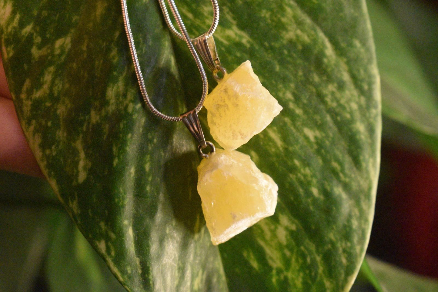 Yellow Calcite 925 Sterling Silver Necklace